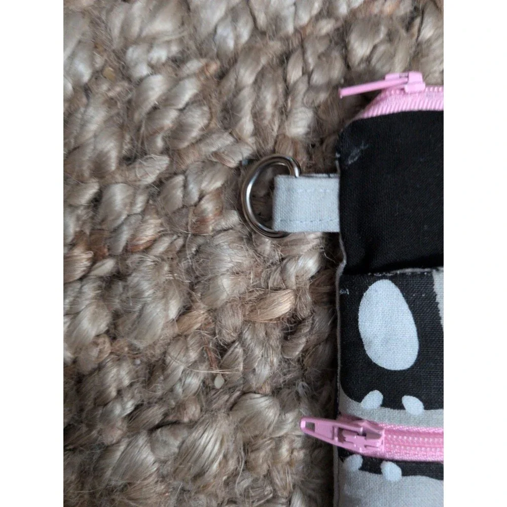 Glasses Case Hand Made Soft Cat Fabric Padded Lined Zip Outside Key Pocket